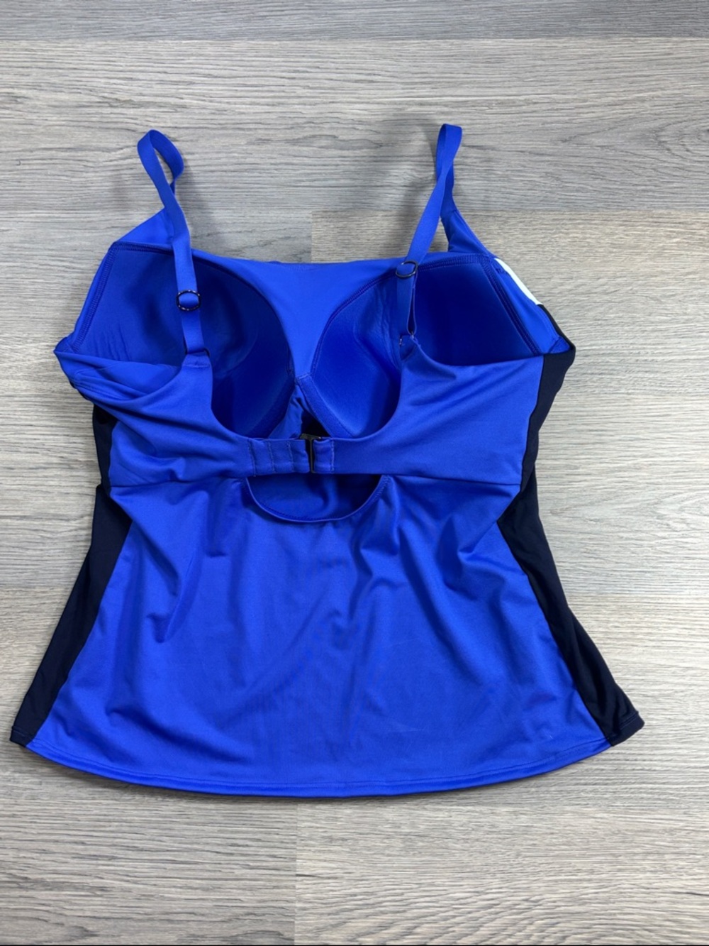 Athleta Coastline Cerulean Blue Bra Cup Tankini Top ONLY - size 36D/DD - Picture 2 of 5